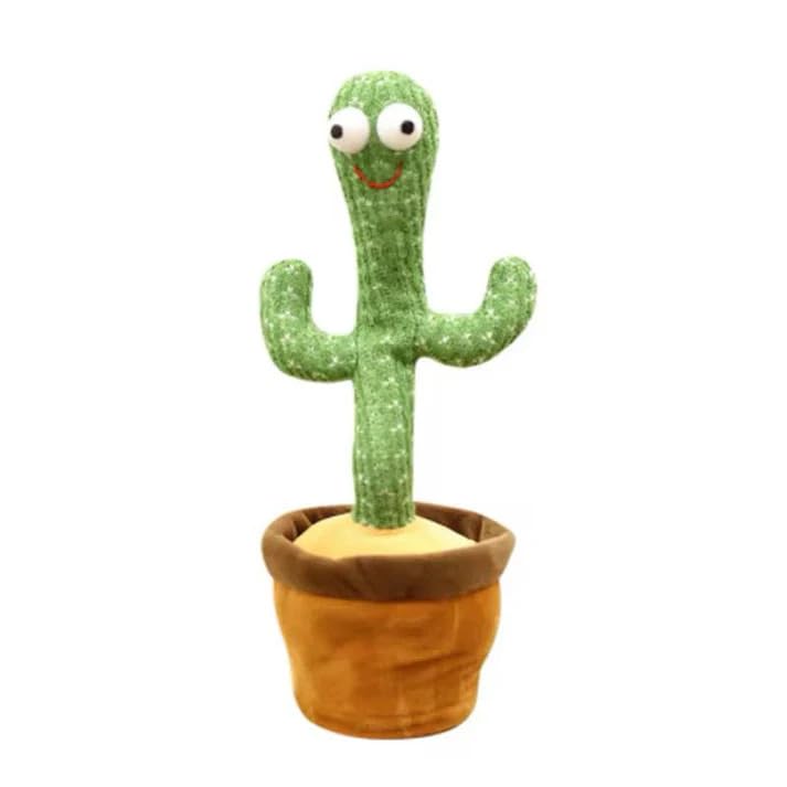 Dancing Cactus Toy - Talking and Singing Mimicking Cactus that Repeats What You Say, Light Up Interactive Plush Sensory Toy with Recording and Songs, Fun Gift for Toddlers, Kids and Adults