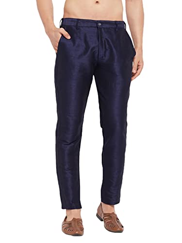 Image of VM mens VM Men's Navy Blue Silk Blend Pant Style Pyjama