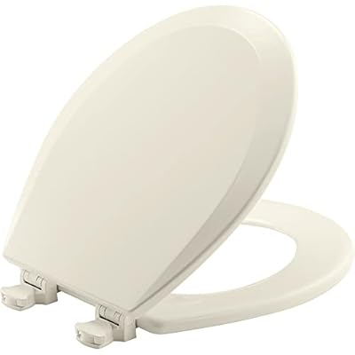 Bemis 500EC 346 Toilet Seat with Easy Clean & Change Hinges, 1 Pack Round, Biscuit
