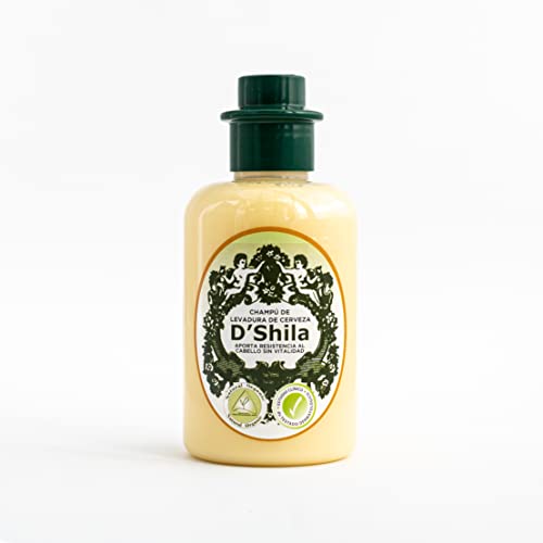 Champú Natural Orgánico de Levadura de Cerveza 300ml D’Shila | Especial para Cabellos Desnutridos y Apagados | Aumenta el Brillo del Cabello | Proporciona Más Vitalidad