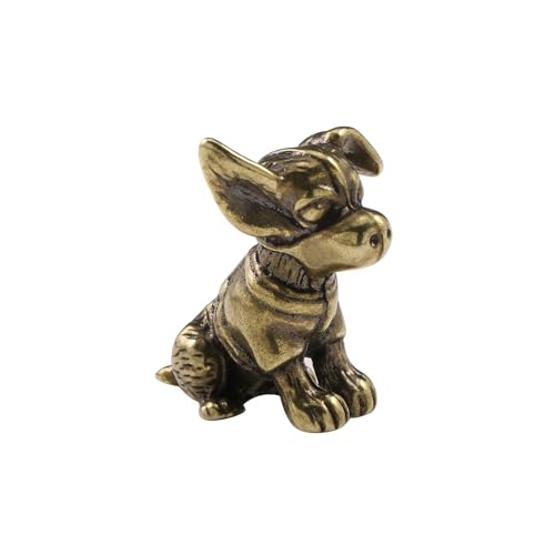 Chien en cuivre sculpté statuette décoration laiton massif