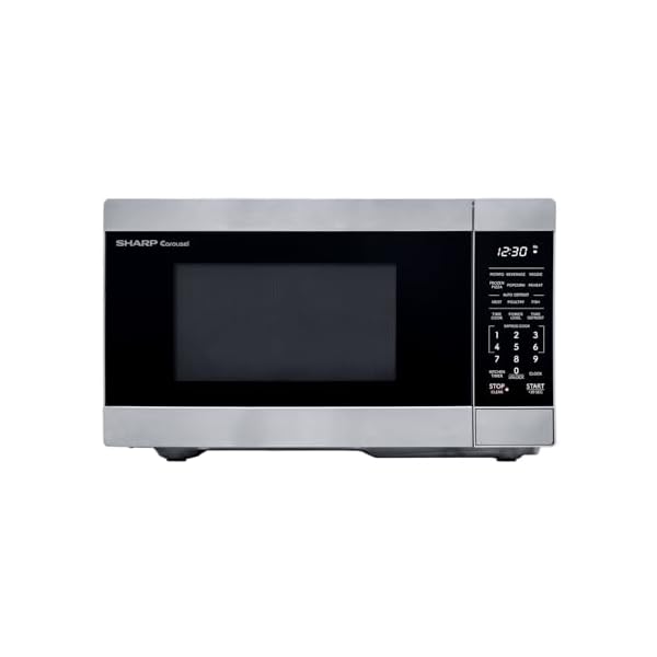 SHARP ZSMC0962KS Oven with Removable 10.6″ Carousel Turntable, Cubic Feet, 900 Watt Countertop Microwave, 0.9 CuFt, Stainless Steel