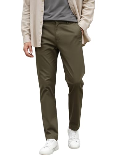 Image of Urbano Fashion Men's Regular Fit Mid Rise Cotton Casual Chinos Trousers Stretch