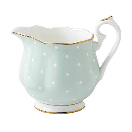 Royal Albert Modern Vintage POLROS25823 Teapot, Sugar, Cream 3 Piece Set, Polka Rose, Bone China