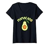 Womens Mamacado Avocado Pregnant Mom Pregnancy Announcement V-Neck T-Shirt