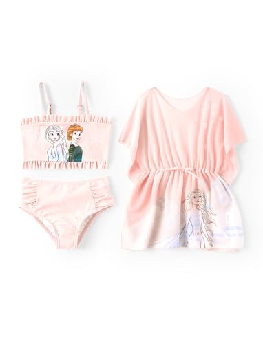 Image of Disney Stitch Minnie Mouse Bikini Swimsuit, 2 Piece Toddler Girls Bathing Suit, Swimwear with Straps & Bow, UPF 50+ Rashguard