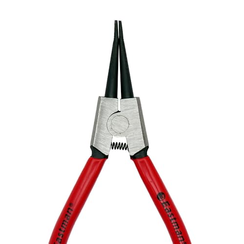 Image of Eastman 7 Inch Circlip Plier External Straight Rings on Shafts Alloy Steel Hardened with Ergonomic Grip Electronics Outside Plier Multipurpose Works (E-2034C)