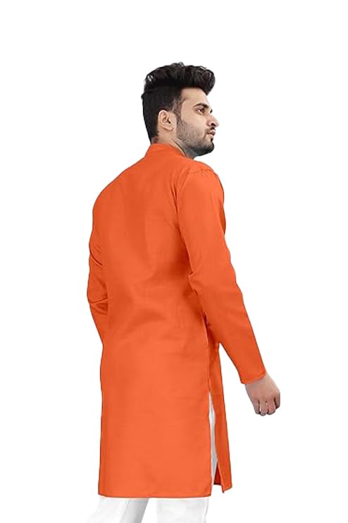 Image of Flossy Men's Cotton Blend Plain Solid Kurta for Men