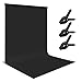 Produktbild Andoer 1,8 × 2,8 m Fotografie Hintergrund Porträt Hintergründe Screen Photo Studio Requisiten Robustes waschbares Material aus Polyester-Baumwolle mit 3 Hintergrundklemmen, Schwarze Farbe