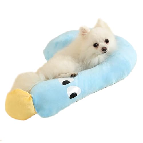 Micuensdl クエスチョンマーク 犬用枕 暗闇で光るペット枕 犬と猫用 質問型ペットネック鎮静クッション 鎮静おもちゃ 関節緩和 睡眠改善