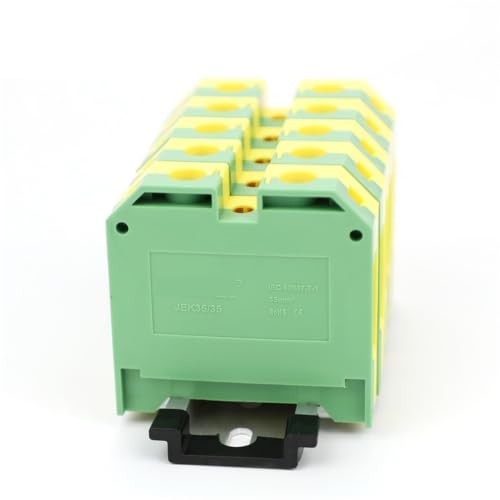 Bloque terminales de tierra EK35/35 para carril DIN con cable conector de 35 Mm², 5 uds