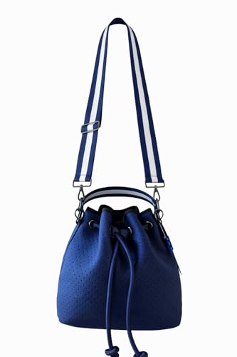 Image of Dallas Hill Mini Crossbody Handbag for Women, Black Crossbody Purse with Red & Silver Stripe,Adjustable Shoulder Strap