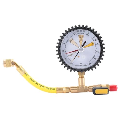 Jadeshay Manómetros de Aire Acondicionado Regulador de Nitrógeno Tabla de Prueba de Presión para Refrigerante R134a R22 R407C R410A Indicador de Presión para Aire Acondicionado Central y Automóvil