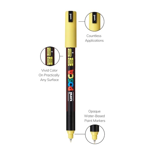 Image of POSCA PC-1MR Marker | 0.7mm Extra Fine Tip (Multicolor, Pack of 8)