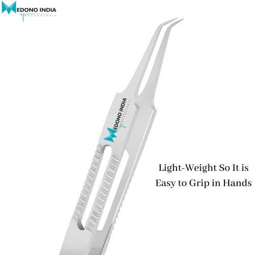 Image of Hair Transplant (Angled) Fue Implanting Forceps 5 inchInch Fine Tip Comfort Long Soft Grip Antirust Stainless Steel