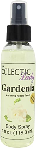 Eclectic Lady Gardenia Body Spray, Double Strength, 4 ounces, Body Mist for Women with Clean, Light & Gentle Fragrance, Cologne with Soft, Subtle Aroma For Daily Use