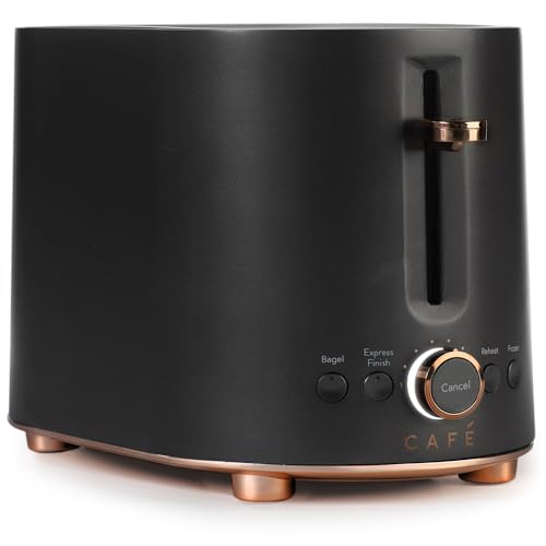 Café Express Finish 2-Slice Toaster | Extra-Wide Slots for Waffles & Texas Toast | 4 Pre-Set Functions & 8 Shade Options | Countertop Kitchen Essentials | Matte Black

Café Express Finish 2-Slice Toaster | Extra Lift for Pastries & Waffles | 4 Pre-Se