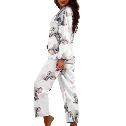 Modysero Two Piece Pajama Set Long Sleeve Loose Fit Collar Neck Novelty Pattern Mans Womens Loungerwear Set with Pocket3