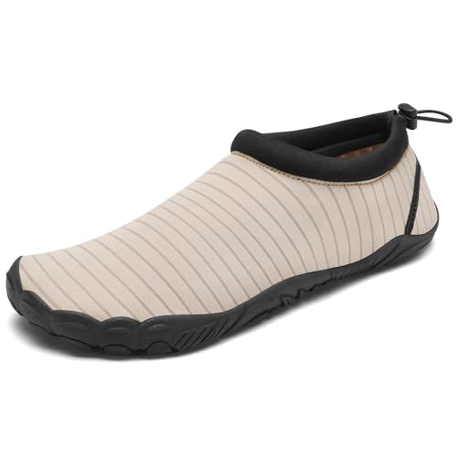 Mishansha Scarpe Scoglio Uomo Donna Scarpa da Mare Traspirante Antiscivolo Scarpette Acquatiche Asciugatura Rapida per Spiaggia Piscina Immersione Surf Nuoto Canottaggio, Tortilla Marrone, 45 EU
