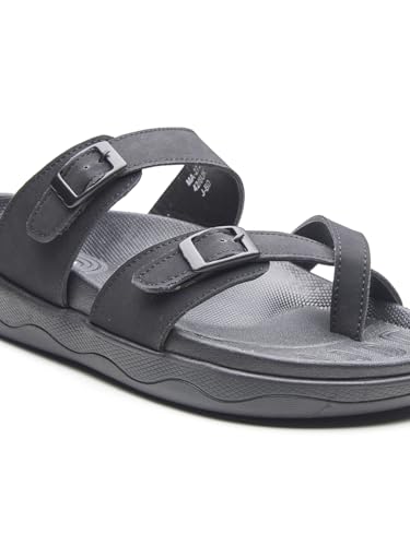 Image of Michael Angelo Black Casual Thong Slippers & Floaters for Men