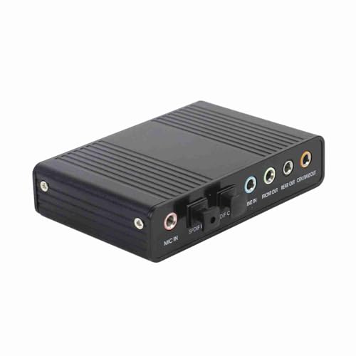 Ejoyous Tarjeta de Sonido USB, Tarjeta de Sonido Externa Tarjeta de de 6 Canales con Entrada/salida SPDIF USB 2.0 para PC Portátil Plug & Play Grabación/reproducción de 48/44 KHz