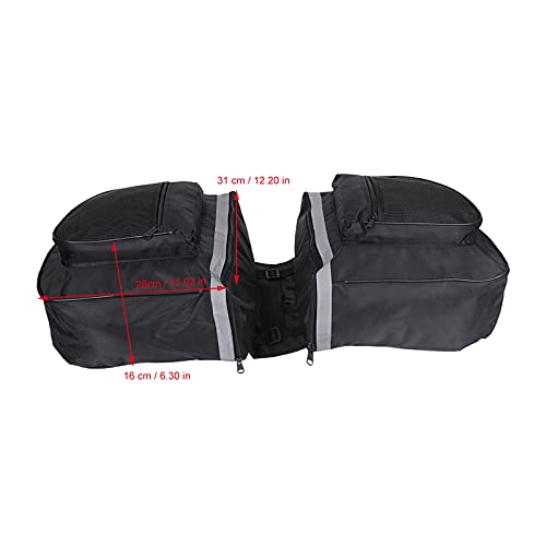 Bolsa trasera para bicicleta Zerodis, alforja de asiento con cierre de cremallera, impermeable, con tiras reflectantes, negro y rojo miniatura 3