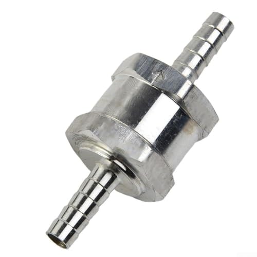 Válvula de retención de aluminio antirretorno para combustible, agua, aceite y queroseno, ajuste de control de flujo en línea, adaptador de manguera de tubo de 6 mm/8 mm/10 mm/12 mm (6 mm)