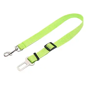 MG Enterprise Adjustable Pet Cat Dog Car Seat Belt Nylon Leash for Pet Dog Cat Green