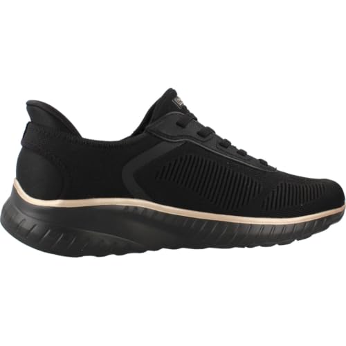 Skechers Damen Bobs Squad Chaos Current Muse Turnschuhe, Black Rose Gold Textile, 41 EU – Ansicht 4
