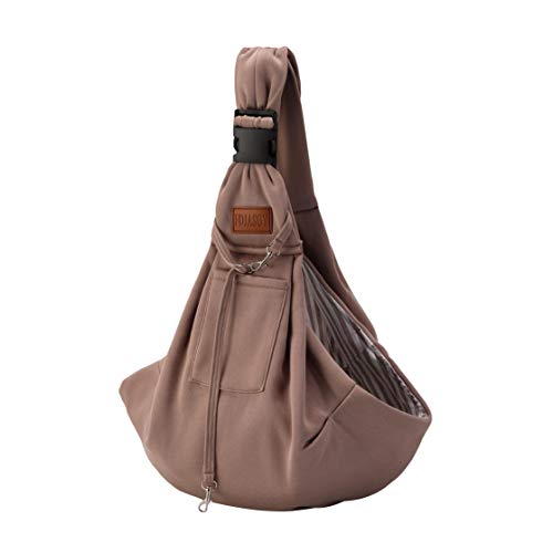 FDJASGY Small Dog Sling Cat Carrier Adjustable Strap Hands Free Reversible Pet Puppy Travel Bag Backpack for Outdoor Travel Adjustable(up to 12 lbs)