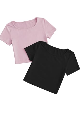 Image of KERI PERRY Tops for Women Crop Top for Women's Tank Activewear Tee Sports Work Out Wear Casual Round Neck Cotton Camisole Pack of 2
