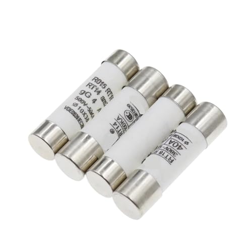 Fusibili A Cartuccia for Tubo In Ceramica, Fusibile Di Rete Domestico In Ceramica Ad Interruzione Rapida 10x38mm 380V/500V 0,5A-50A Confezione Da 100(40A)