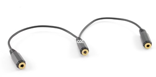 Cable divisor estéreo 3.5 mm hembra doble 9 pulgadas miniatura 3