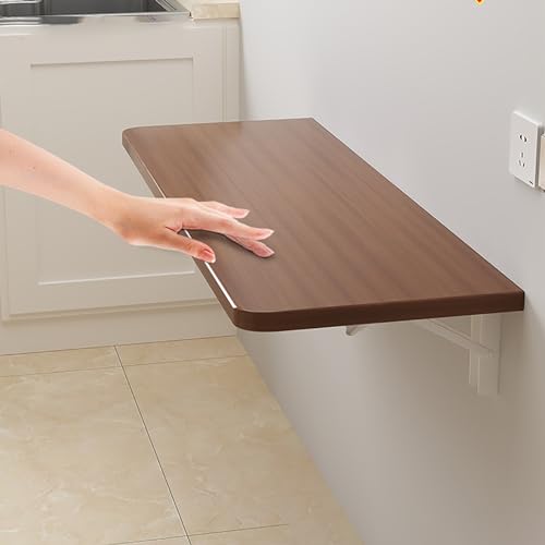 Table murale pliable noyer cact gain de place pour cuisine et balcon