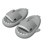 Shark Slippers for Women Men Cloud Slide Sandals Adult Indoor Outdoor, Light Gray EU41