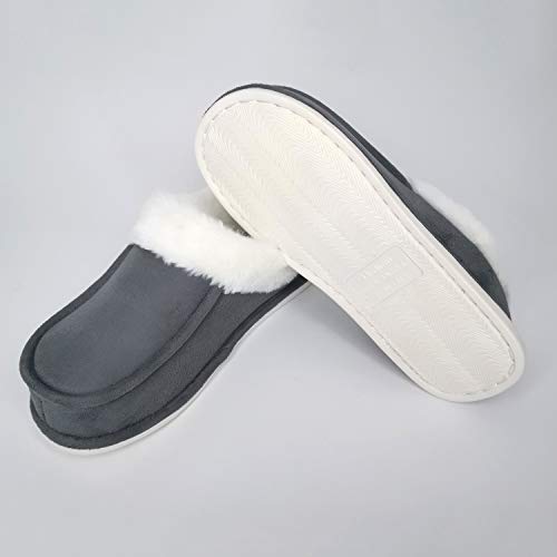 ofoot Womens Winter Warm Faux Suede Plush Moccasins Slippers Indoor Slip On Shoes with Soft Comfortable Fluffy Fur Lining3