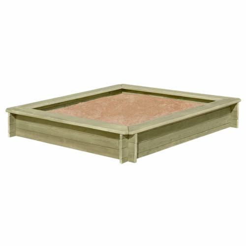 Bac à sable en bois anti-mauvaises herbes 150x150 pin imprégné bâche et non-tissé pour enfants