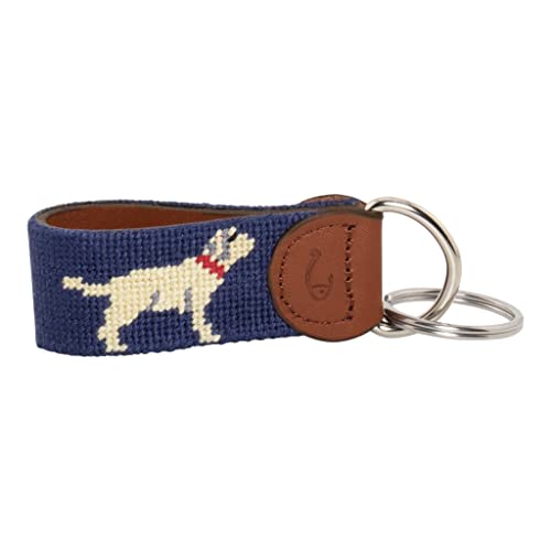 Image of Leather Hand-Stitched Needlepoint Key Fob or Key Chain