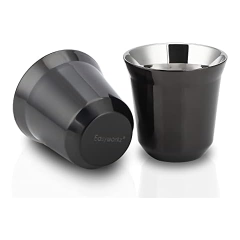 Easyworkz Double Wall Stainless Steel Espresso Cups Cover