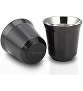 Easyworkz Espressokopp i rostfritt stål 2st Set Dubbelväggisolerad Metall Demitasse-koppar 75ml