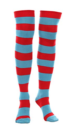 elope Thing 1 & Thing 2 Striped Knee Highs Standard Blue,red