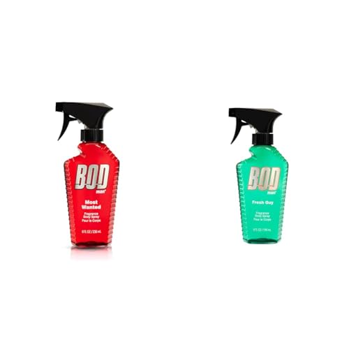 BOD man Fragrance Body Sprays, Most Wanted 8 fl oz & Fresh Guy 8 oz