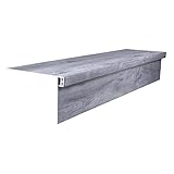 Lucida Surfaces Luxury Vinyl Stair Tread and Riser Combo | Glue Down Wood-Look Stair Treads Cover and Stair Riser | Waterproof | Scratch and Scuff Resistant | Andesite | MaxCore