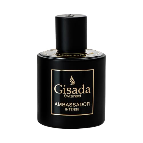Gisada Ambassador Intense Cologne for Men - Perfume for Men with Strong Masculine Scent & Classic Fragrance - Lasting Scent with Warm Citrusy Spicy Oriental Notes - Made in Switzerland 3.3 fl.oz.