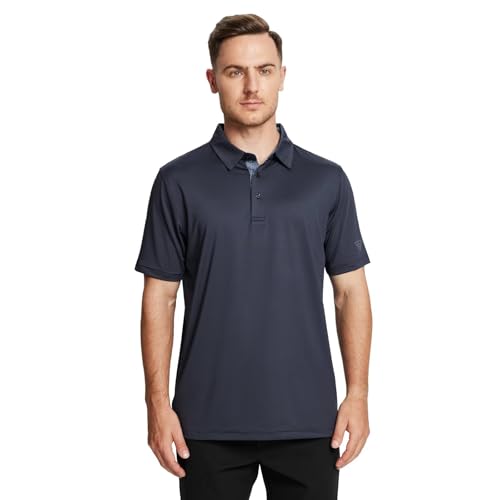 Image of Mens Polo Shirts Short and Long Sleeve Casual Solid Stylish Dry Fit Performance Designed Collared Golf Polo Shirts for Men