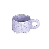 TOMYEUS Tazas de café, Tazas Copa de cerámica Hogar Anillo Creativo Manilla Taza de Desayuno Taza de Agua Taza de café Taza de cerámica 10. 1 oz (300ml) Verde/púrpura para el café, la Leche