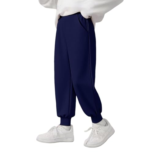 Boys Girls Athletic Joggers Pants Elastic Waist Drawstring Trousers with Pockets for Teen Kids Basic Solid Color Sweatpants