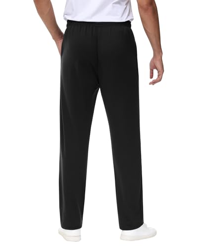 Neer 4 Pack Men's Sweatpants Athletic Drawstring Open Bottom Pants Workout Running Lounge Pants with Pocket for Men3