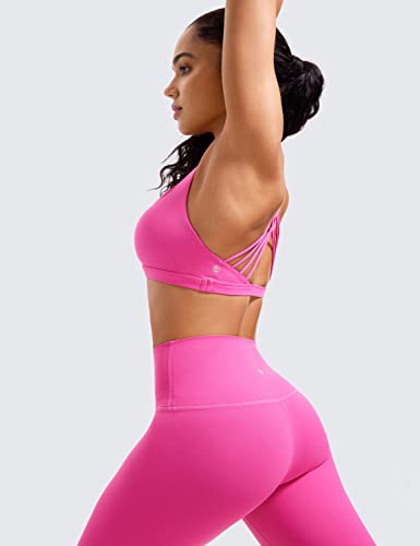 Image of CRZ YOGA Naked Feeling Cross Back Sports Bras | Light Support, Removable Pads, Yoga, Sleek, Strappy, Scoop Neck, for Women