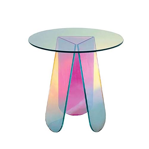 Table basse arc-en-ciel haute clarté JATIBOSH en acrylique pour déco de salon